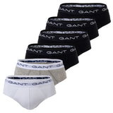GANT Men's Briefs, 6-Pack - Brief 6-Pack, Slim Fit, Logo, Stretch Cotton, Plain