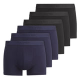 OLYMP Herren Boxershorts, 6er Pack - Trunks, Cotton Stretch, Logo, einfarbig