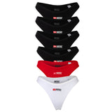 DIESEL women's tanga, 6-pack - PUNCHY-D-CORE, cotton stretch, logo