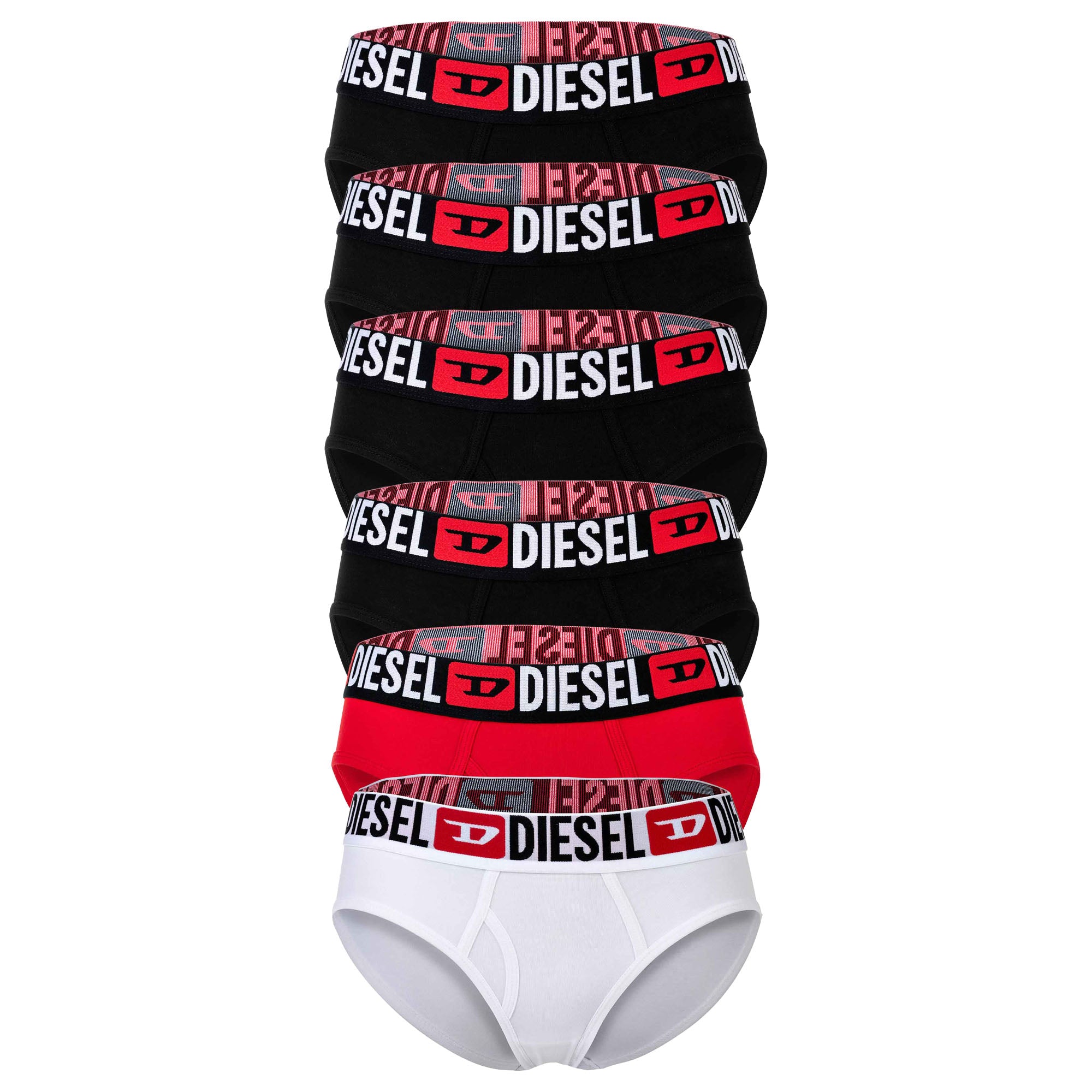 DIESEL Damen Slips, 6er Pack - OXY-D-CORE, Cotton Stretch, Logobund