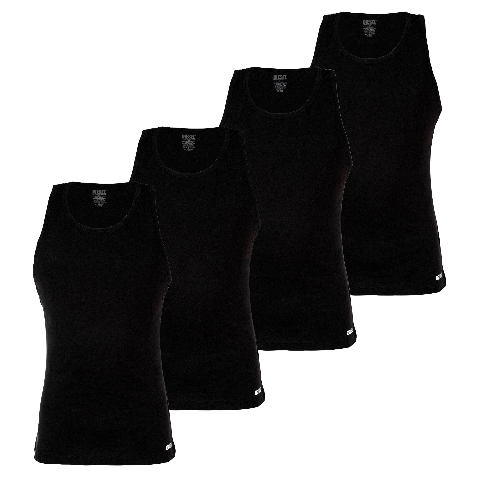 DIESEL Herren Unterhemden, 4er Pack - WALTY-D-BOX, Tanktop, ärmellos, Baumwolle
