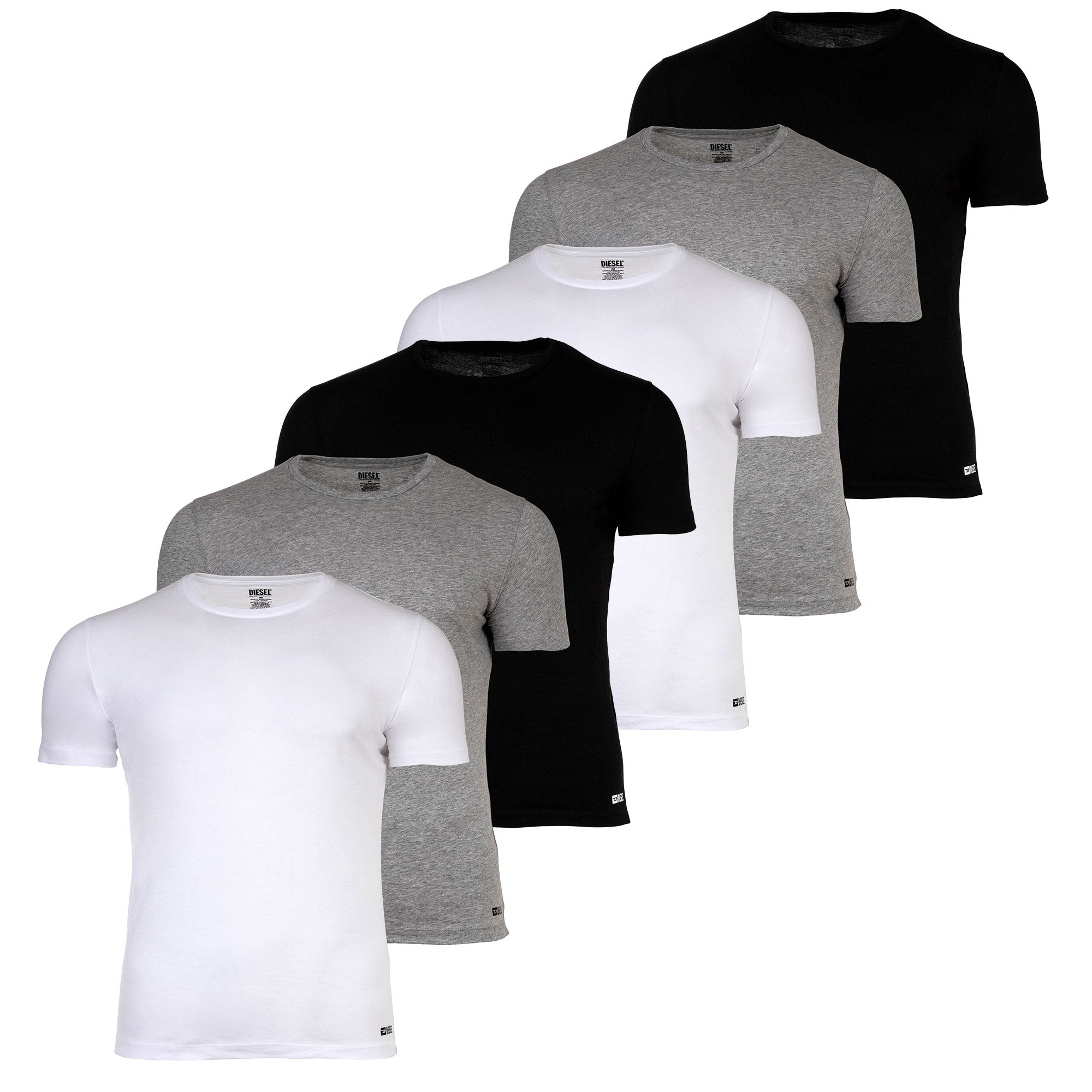 DIESEL Herren T-Shirt, 6er Pack - RANDAL, Unterhemd, Rundhals, kurzarm, Baumwolle
