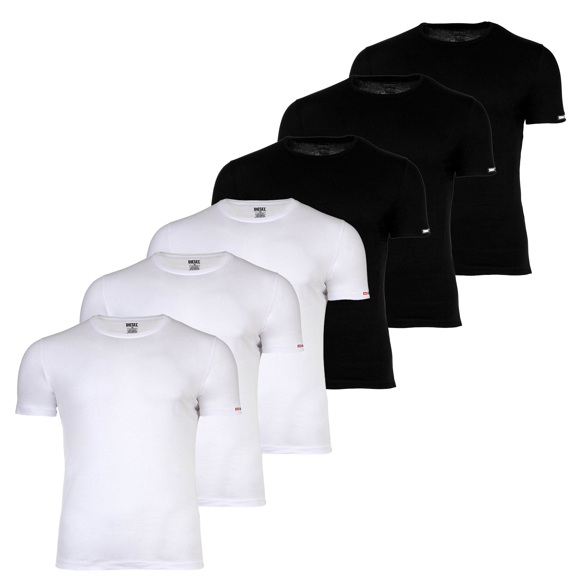 DIESEL Herren T-Shirt, 6er Pack - RANDAL-D-CORE, Unterhemd, Rundhals, kurzarm, Baumwolle