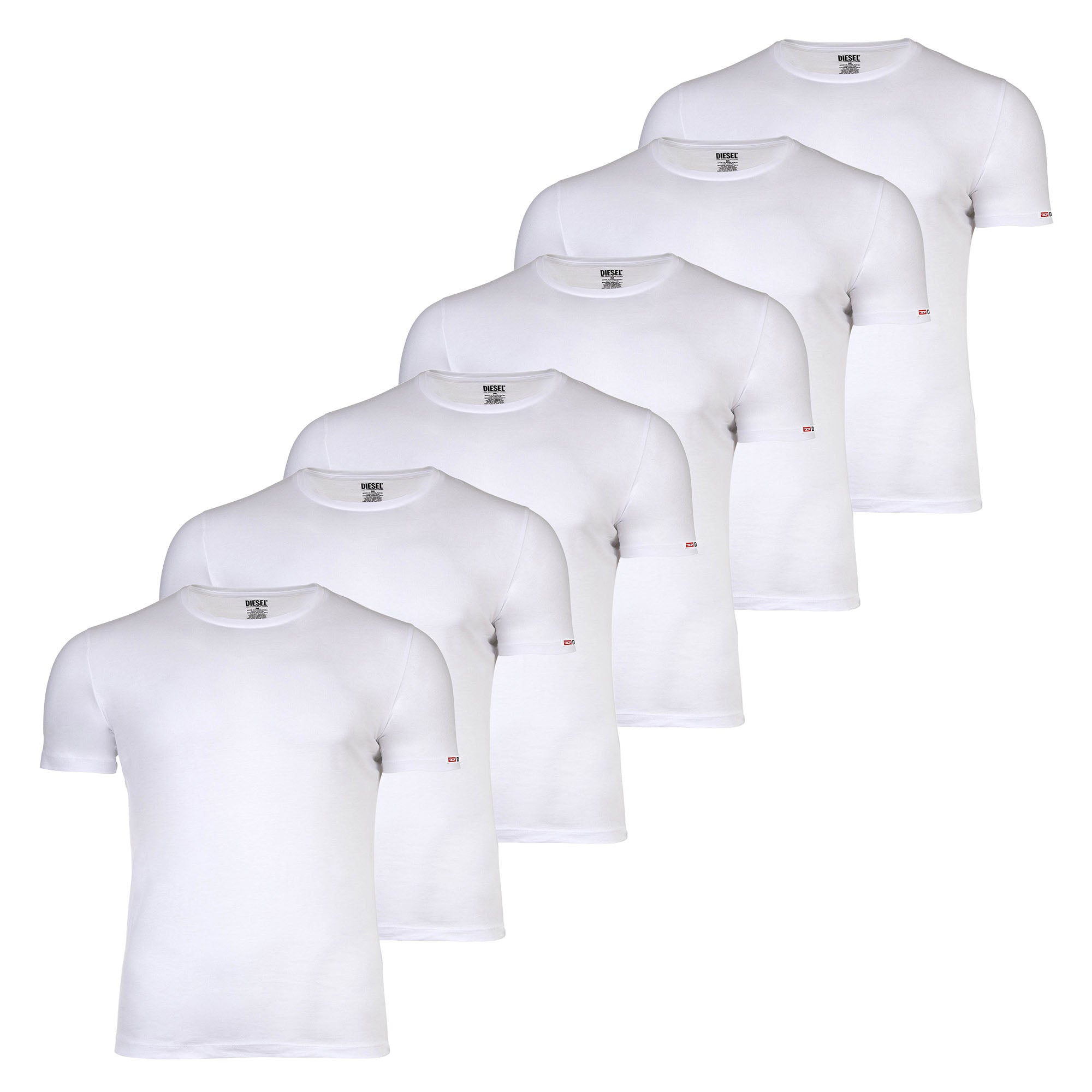 DIESEL Herren T-Shirt, 6er Pack - RANDAL-D-CORE, Unterhemd, Rundhals, kurzarm, Baumwolle