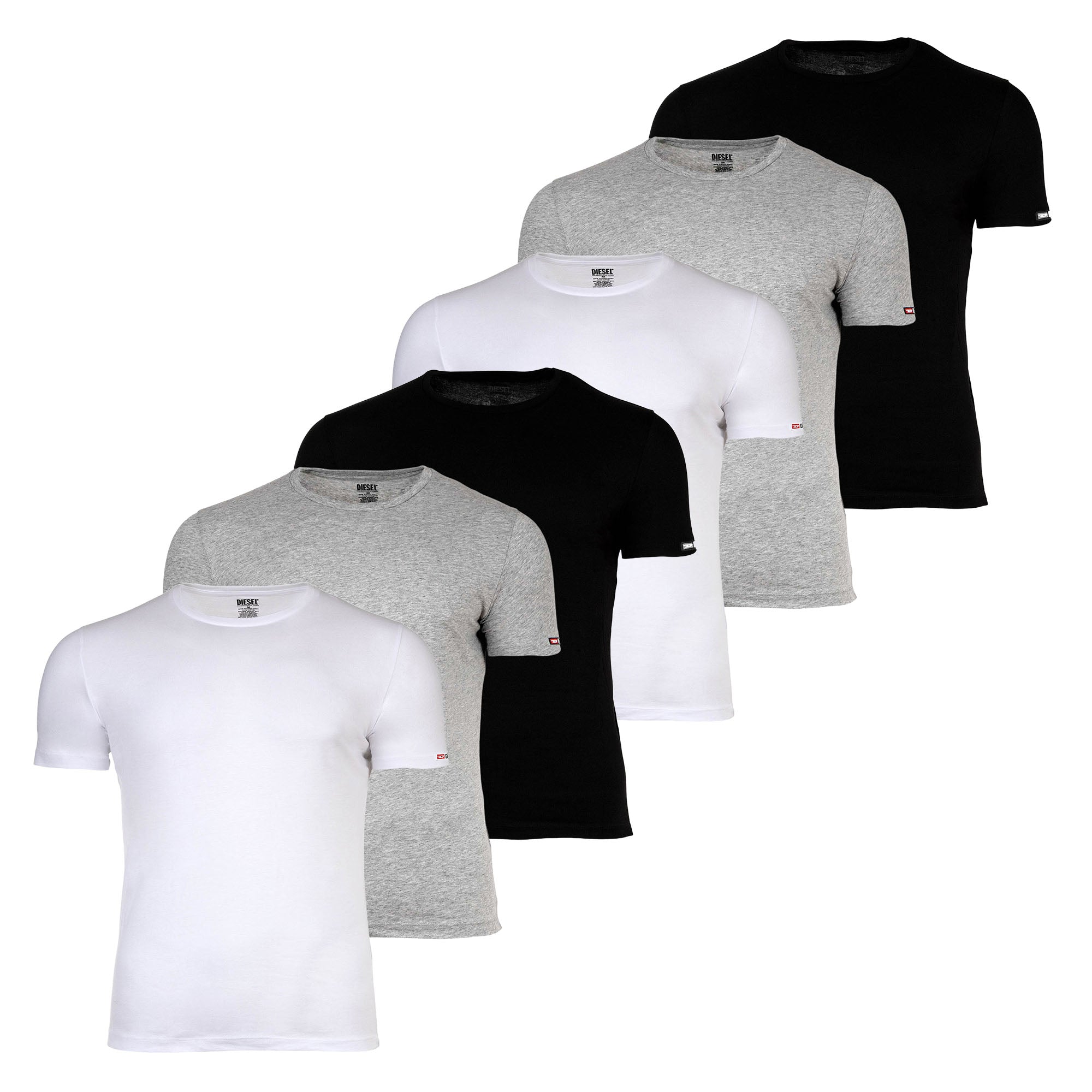 DIESEL Herren T-Shirt, 6er Pack - RANDAL-D-CORE, Unterhemd, Rundhals, kurzarm, Baumwolle