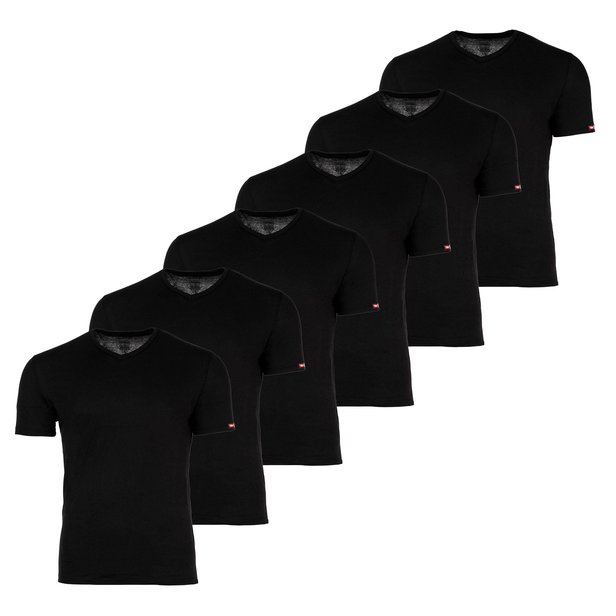 DIESEL Herren T-Shirt, 6er Pack - MICHAEL-D-CORE, Unterhemd, V-Neck, Kurzarm, Baumwolle