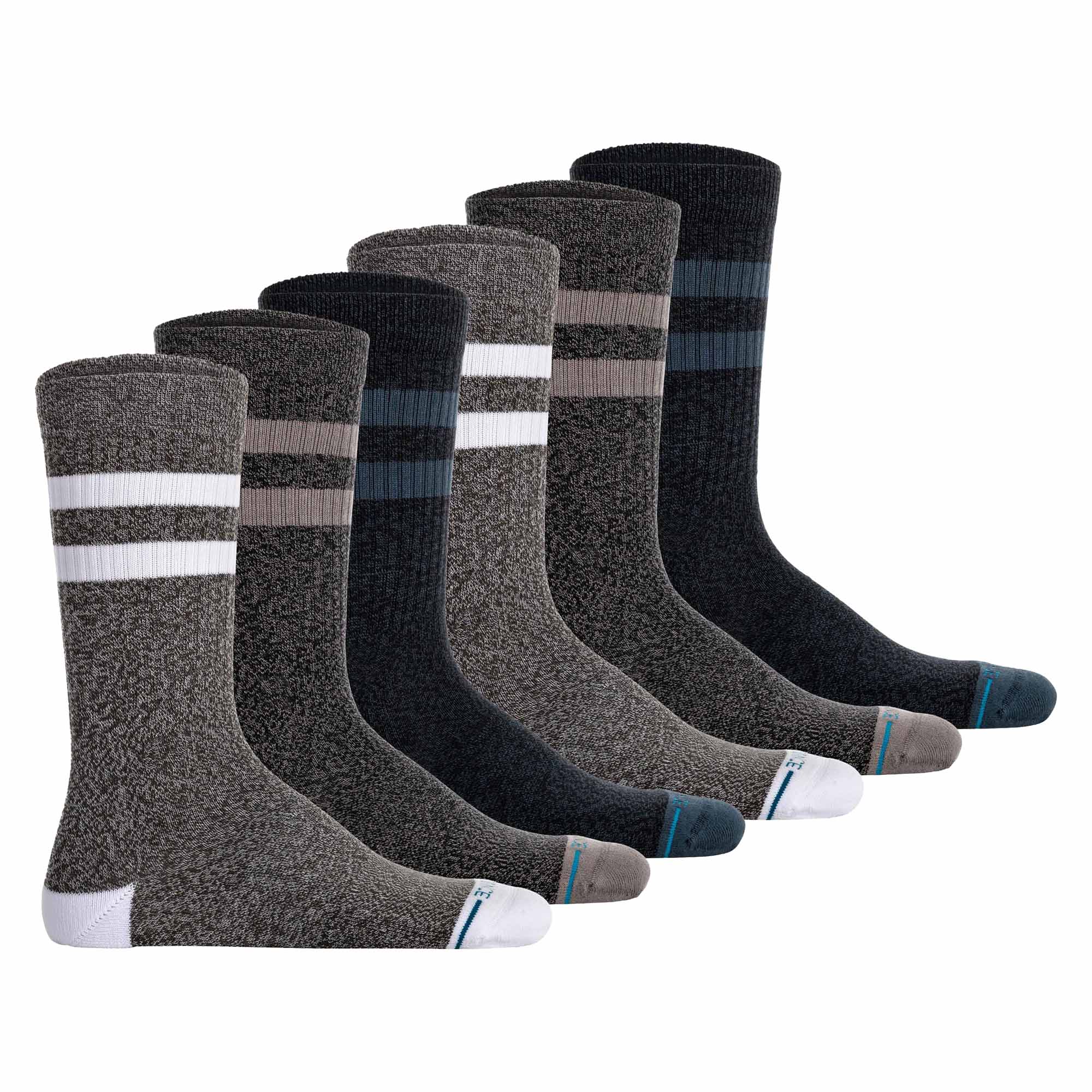 STANCE unisex socks 6-pack - The Joven, logo, stripes, crew socks