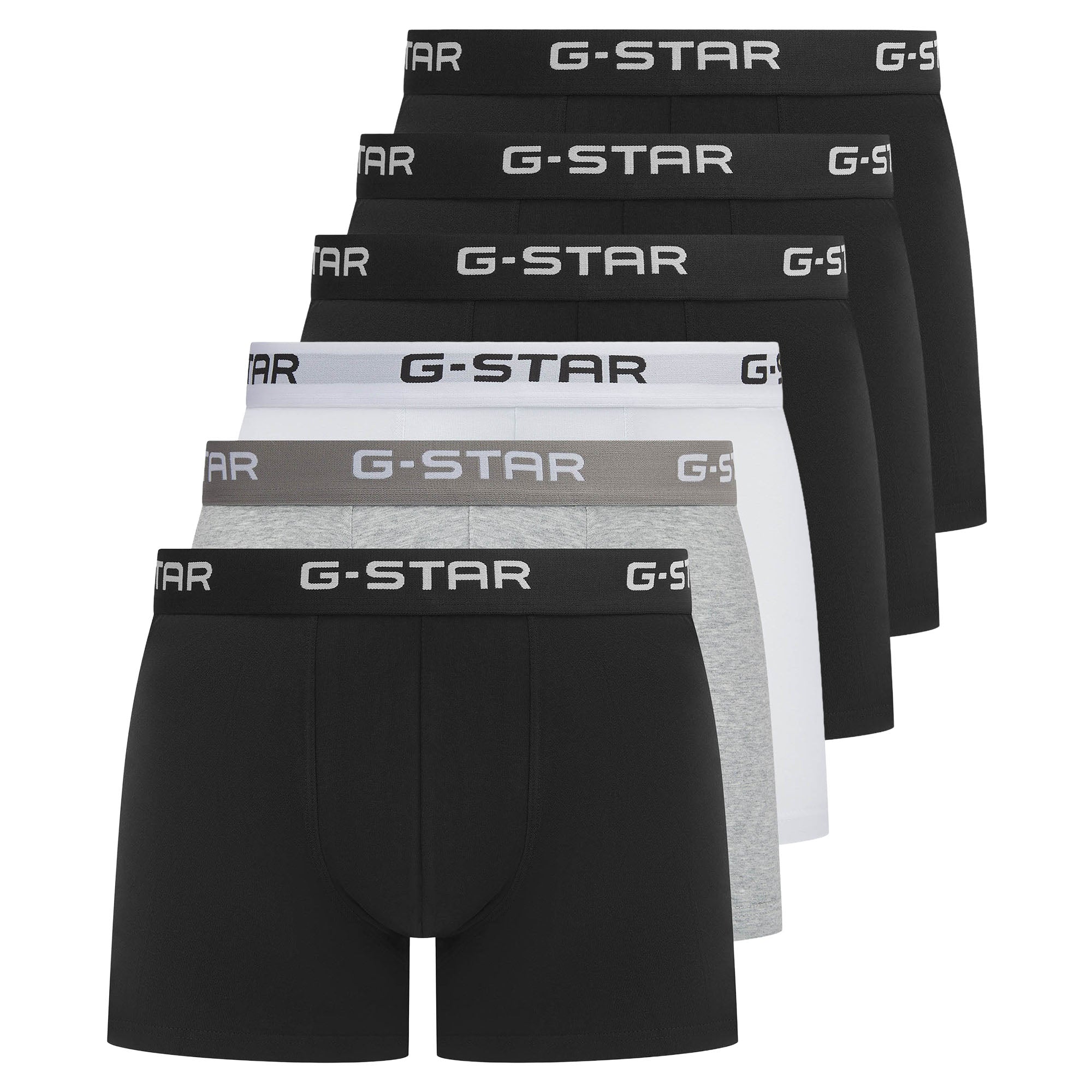 G-STAR Herren Boxershorts, 6er Pack - ASH, Trunks, Cotton Stretch