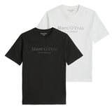 Marc O'Polo Herren T-Shirt, 2er Pack - Big-Logo, Regular Fit, Baumwolle, Logoprint, uni