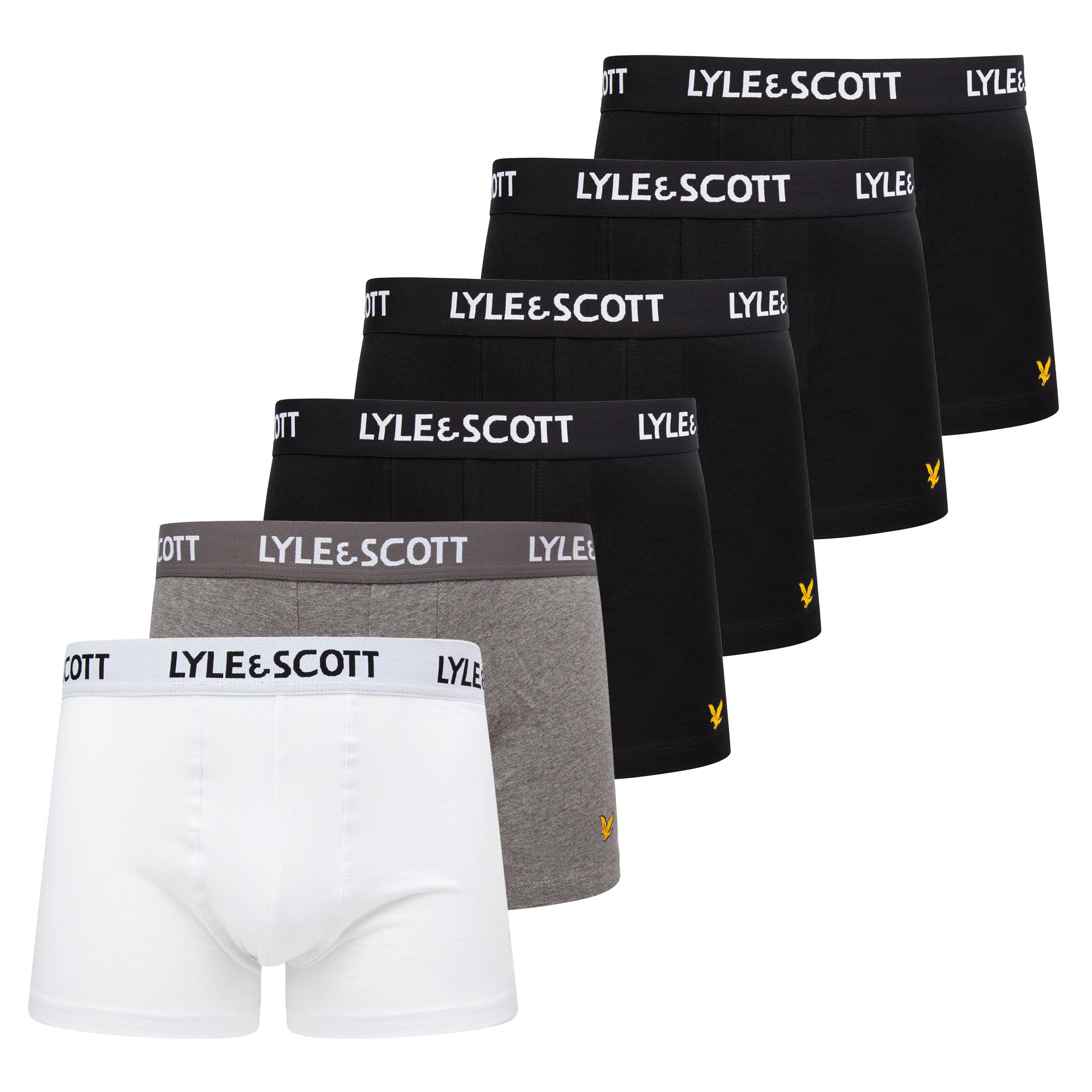 LYLE&SCOTT Herren Boxershorts, 6er Pack - Barclay Core Trunks, Baumwoll-Stretch