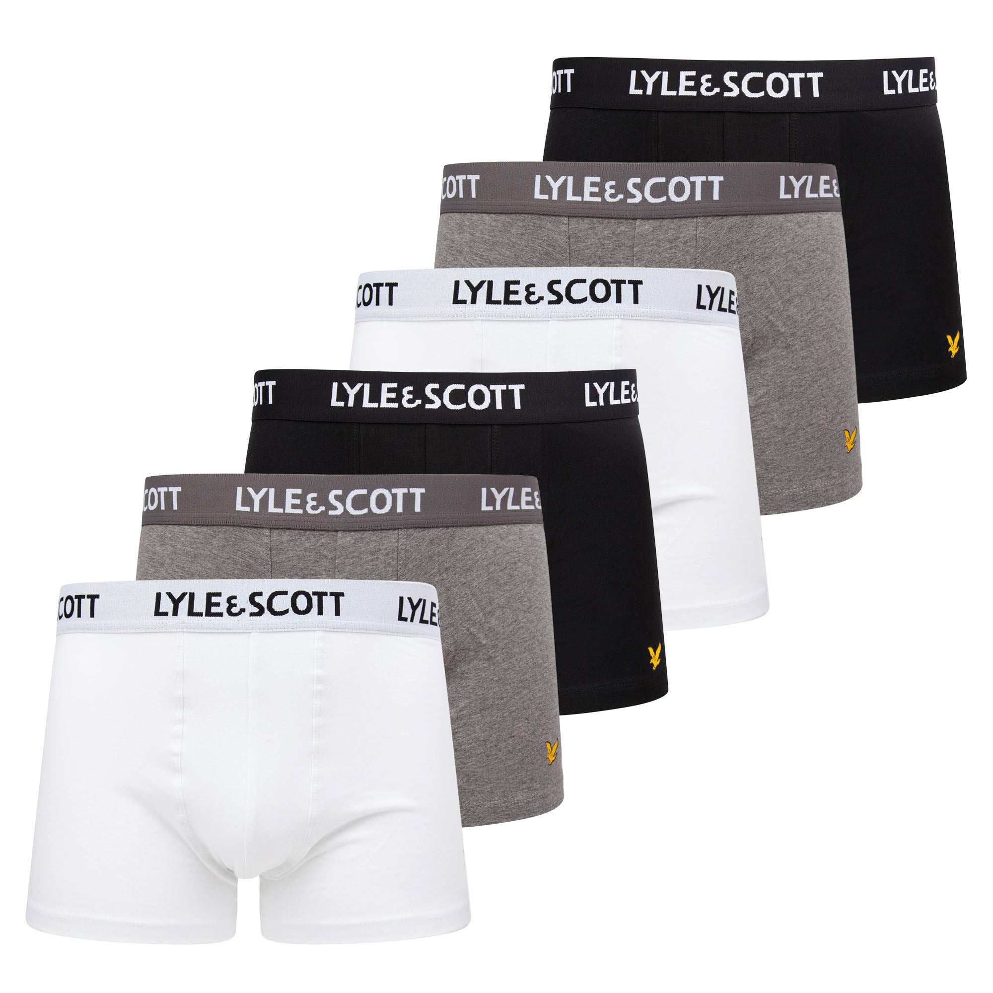 LYLE&SCOTT Herren Boxershorts, 6er Pack - Barclay Core Trunks, Baumwoll-Stretch
