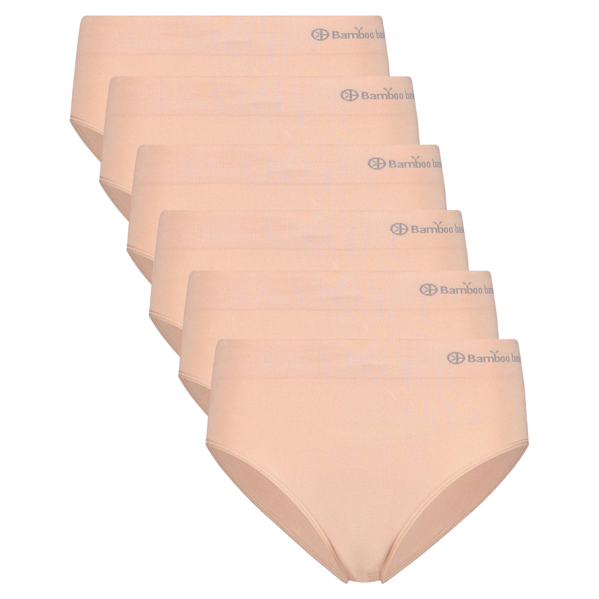 Bamboo basics Damen Slips, 6er Pack - BELLE seamless full briefs, Jersey, Logo