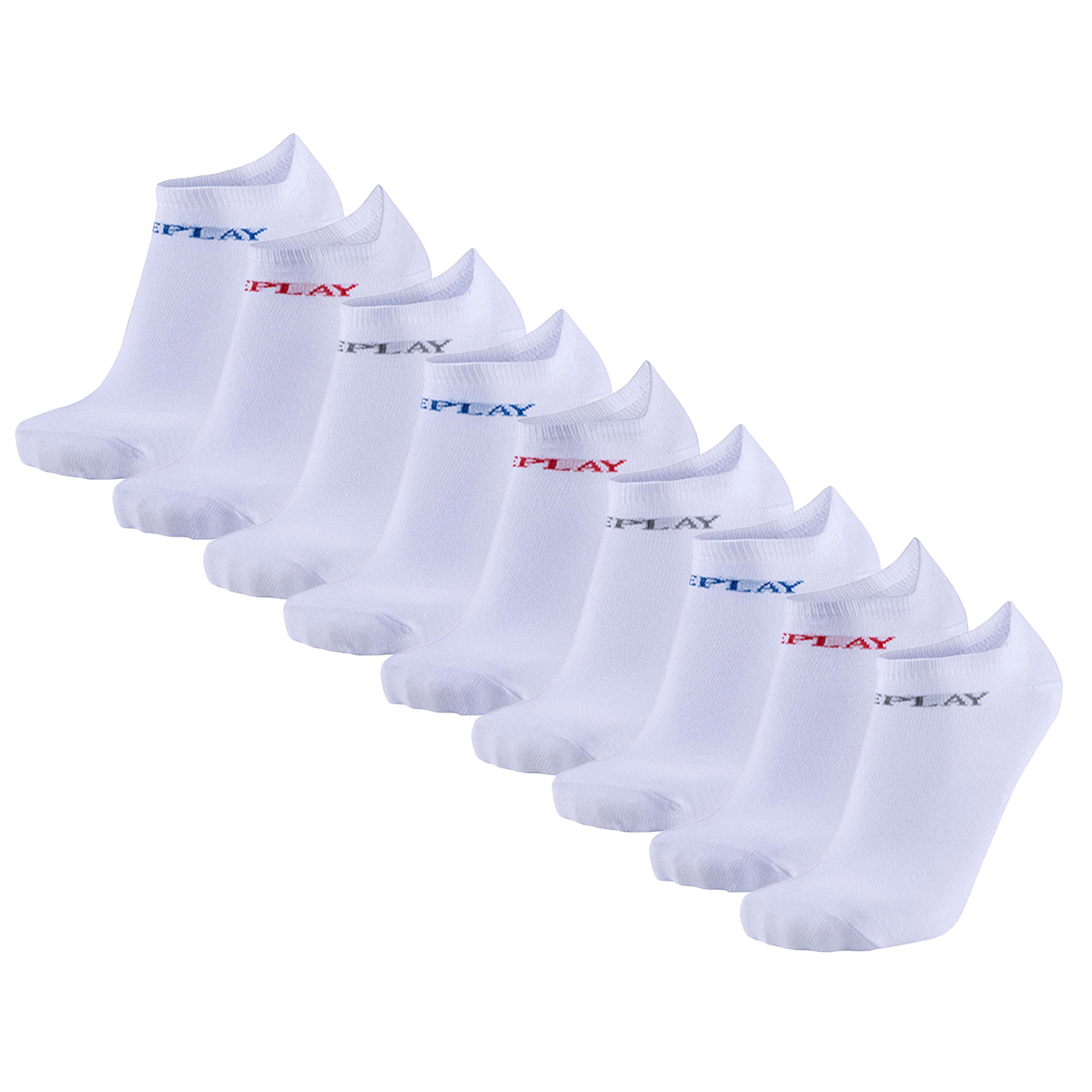 REPLAY Unisex Sneaker Socks, 9-Pack - Short Socks, Cotton, Logo, solid color, short