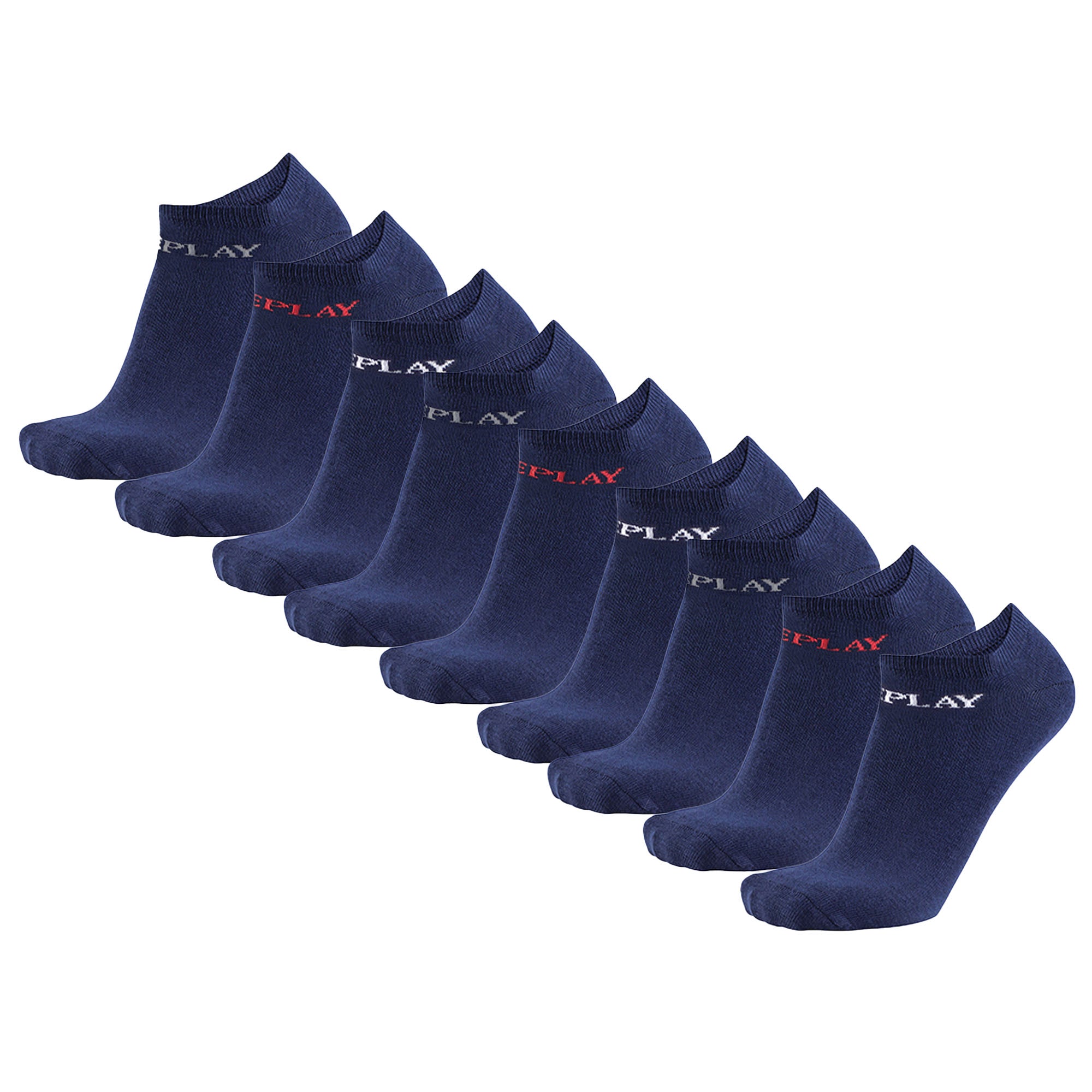 REPLAY Unisex Sneaker Socken, 9er Pack - Kurzsocken, Baumwolle, Logo, einfarbig, kurz