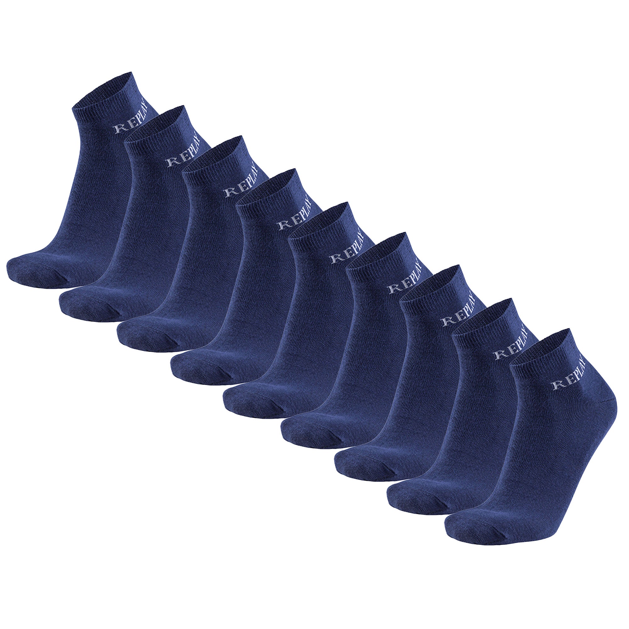 REPLAY Unisex Quarter Socken, 9er Pack - Kurzsocken, Baumwolle, Logo, einfarbig