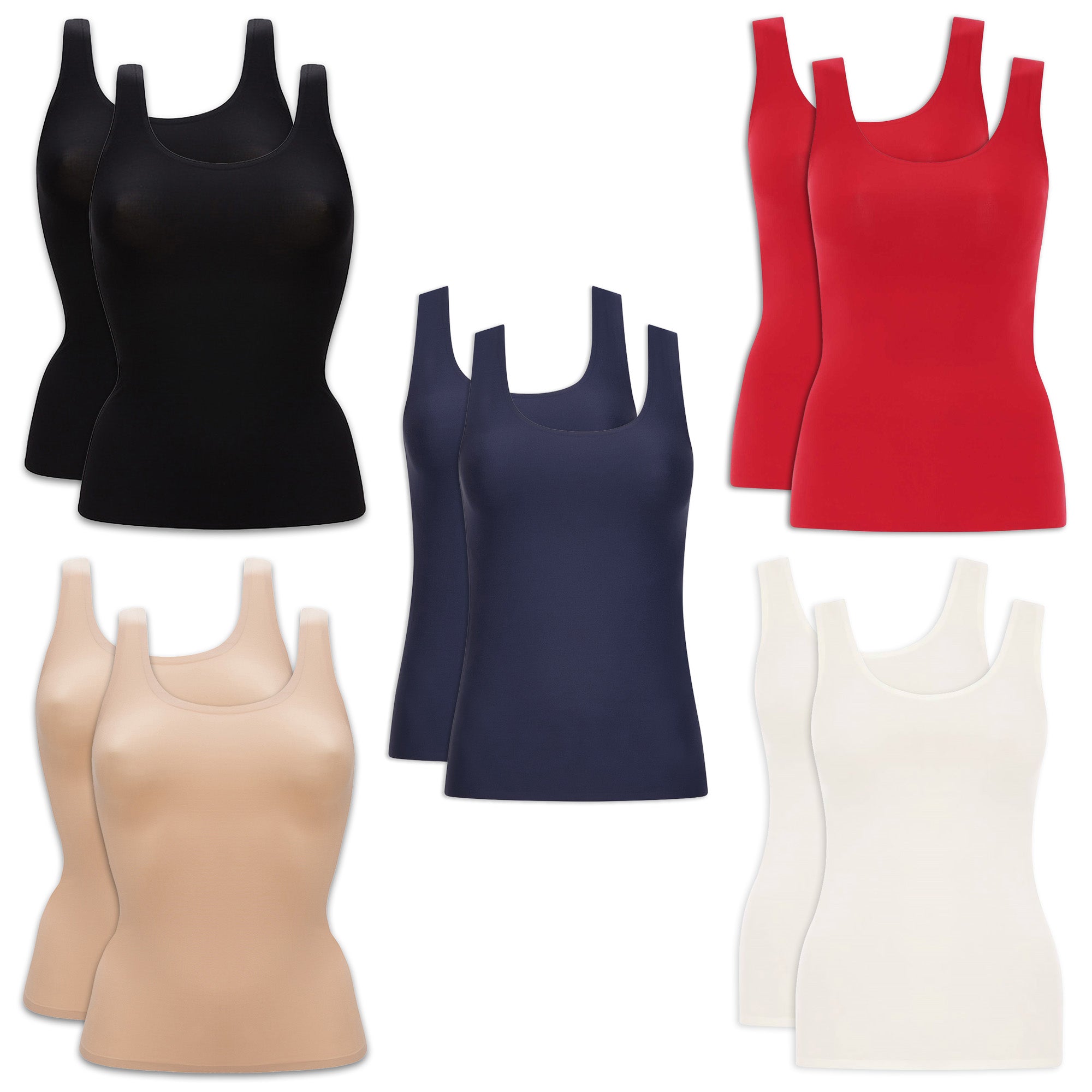 Chantelle Damen Top 2er Pack - Unterhemd, SoftStretch, nahtlos, Einheitsgröße 34-44