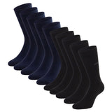 CINQUE Men's Socks, 10-Pack - Business Socks, Cotton Blend, Logo, Solid Color