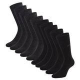 CINQUE Men's Socks, 10-Pack - Business Socks, Cotton Blend, Logo, Solid Color