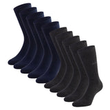 CINQUE Men's Socks, 10-Pack - Business Socks, Cotton Blend, Logo, Solid Color