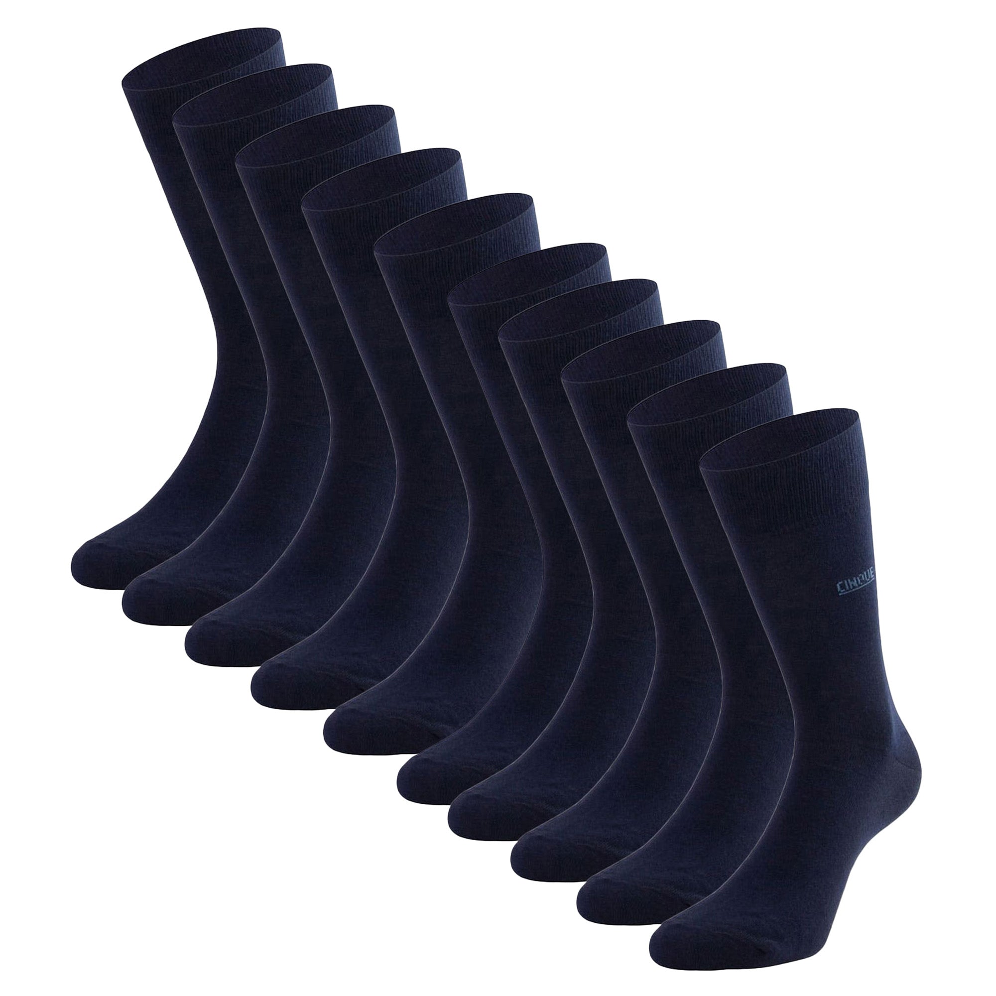 CINQUE Herren Socken, 10er Pack - Business-Socken, Baumwollmischung, Logo, einfarbig