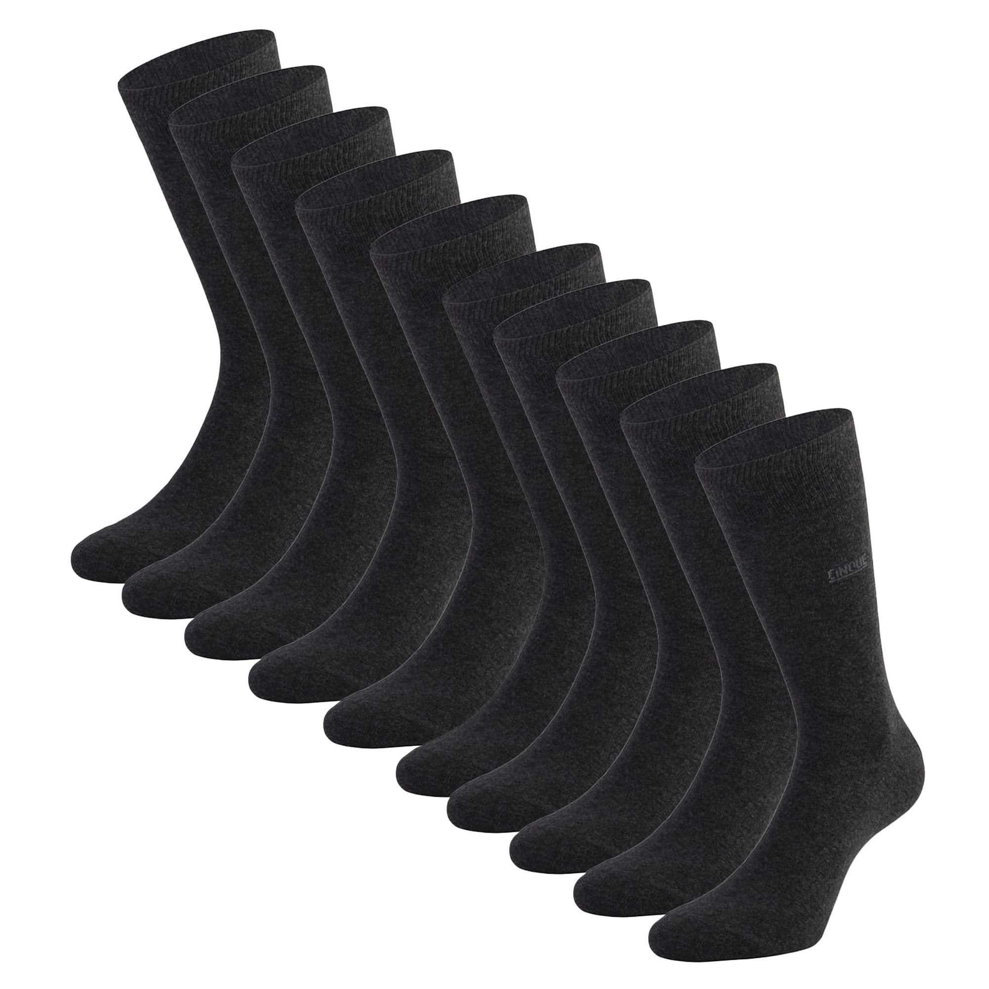 CINQUE Herren Socken, 10er Pack - Business-Socken, Baumwollmischung, Logo, einfarbig