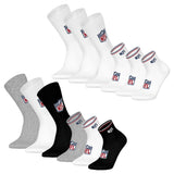 NFL Unisex Socks, 6-pack – NFL Shield 3-pack Crew Socks, 3-pack Quarter Socks, Stripes, Logo, Cotton Blend