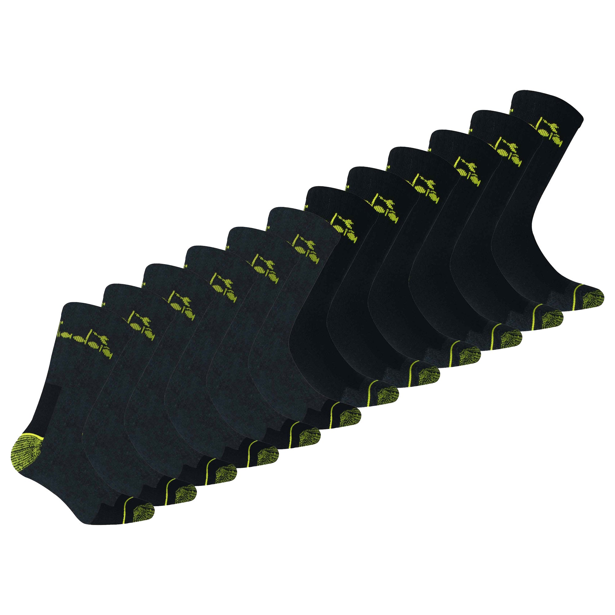 Diadora Unisex Arbeitssocken, 12er Pack - Sportsocken, Baumwolle, Logo, einfarbig