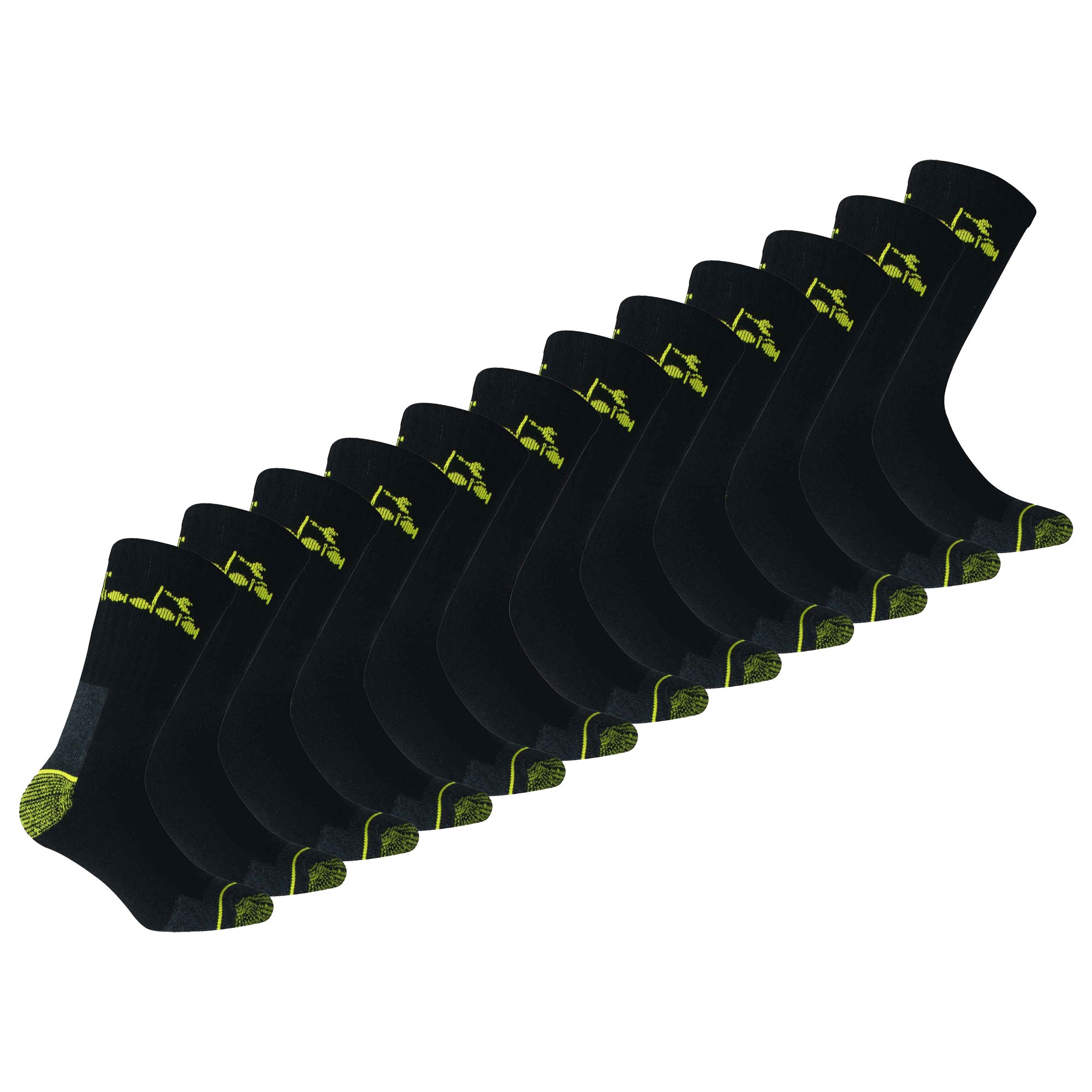 Diadora Unisex Arbeitssocken, 12er Pack - Sportsocken, Baumwolle, Logo, einfarbig