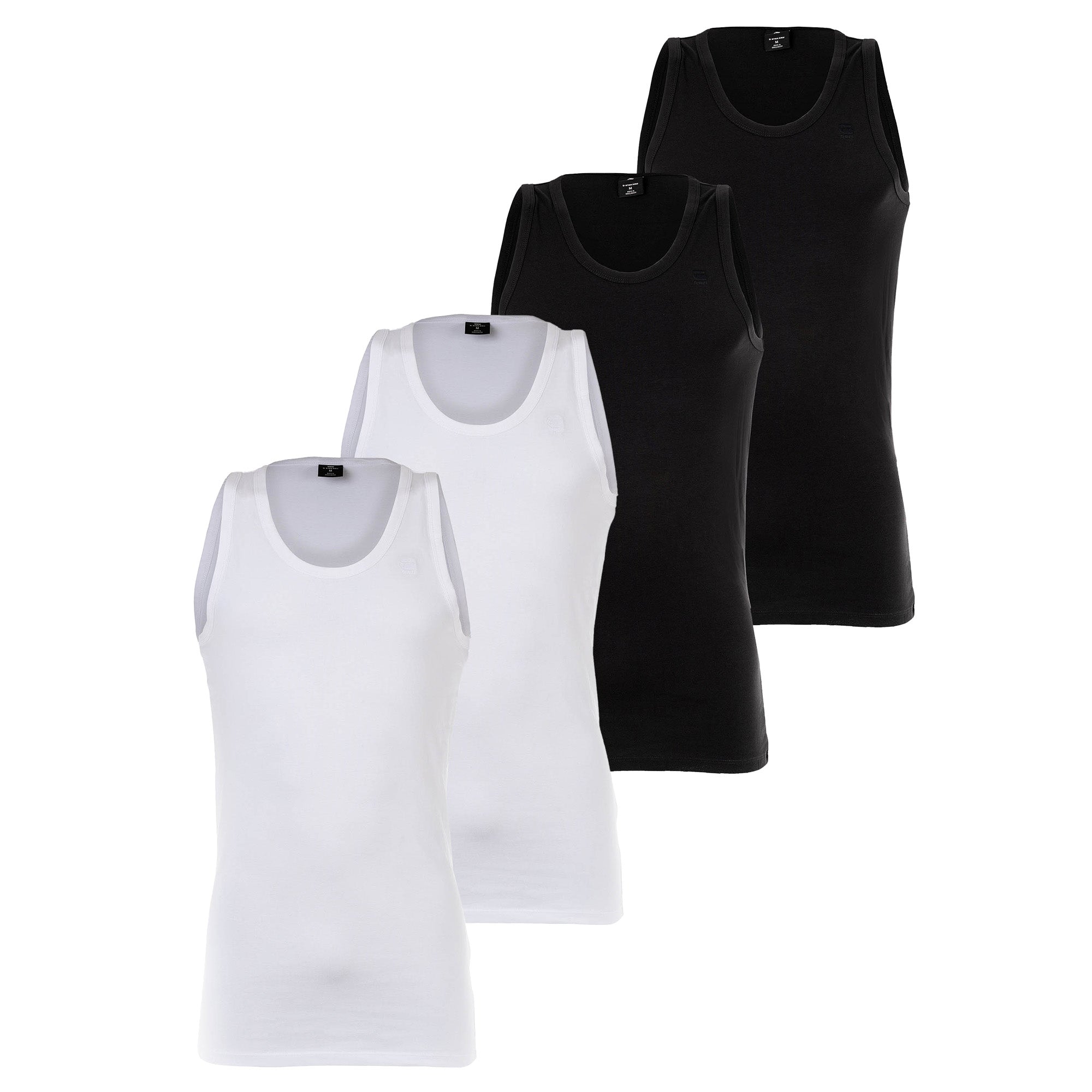 G-STAR Herren Tank Tops 4er Pack - Base Tank Top, Rundhals, Baumwolle, einfarbig