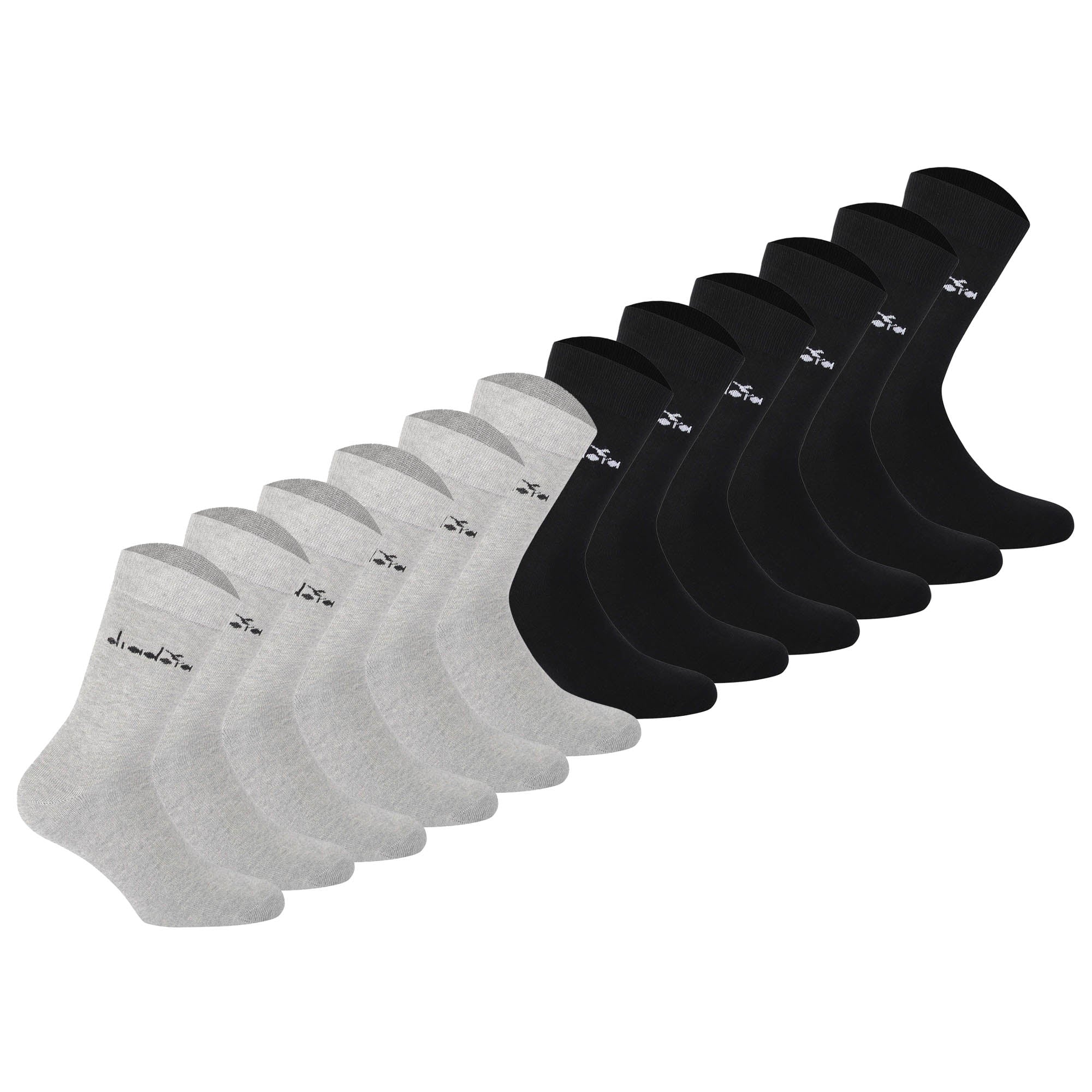 Diadora Unisex Socken, 12er Pack - Sportsocken, Baumwolle, Logo, einfarbig