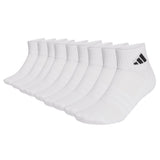 adidas Unisex Quarter Socks, 9-pack - Cushioned Sportswear Ankle Socks, logo, padded, solid color