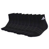 adidas Unisex Quarter Socks, 9-pack - Cushioned Sportswear Ankle Socks, logo, padded, solid color