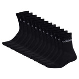 adidas unisex socks, 12-pack - Linear Crew Cushioned, logo, padded, solid color