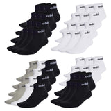 adidas Unisex Quarter Socken, 12er Pack - Linear Cushioned Ankle, Logo, gepolstert, einfarbig