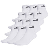 adidas Unisex Quarter Socken, 12er Pack - Linear Cushioned Ankle, Logo, gepolstert, einfarbig