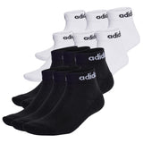 adidas Unisex Quarter Socken, 12er Pack - Linear Cushioned Ankle, Logo, gepolstert, einfarbig