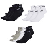 adidas Unisex Quarter Socken, 6er Pack - Linear Cushioned Ankle, Logo, gepolstert, einfarbig