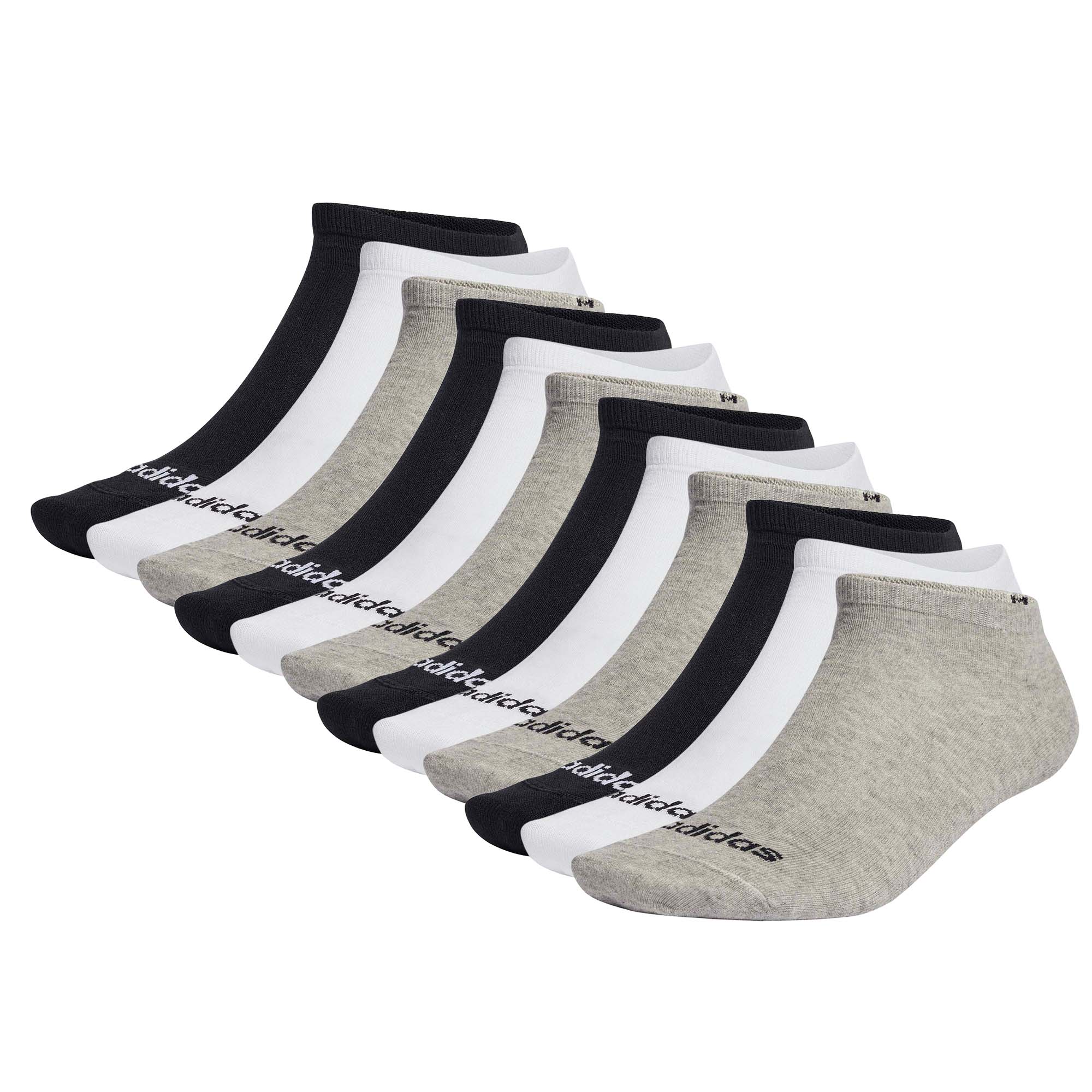 adidas Unisex Sneakersocken, 12er Pack - Thin Linear Low-Cut, dünne Socken, Logo, einfarbig