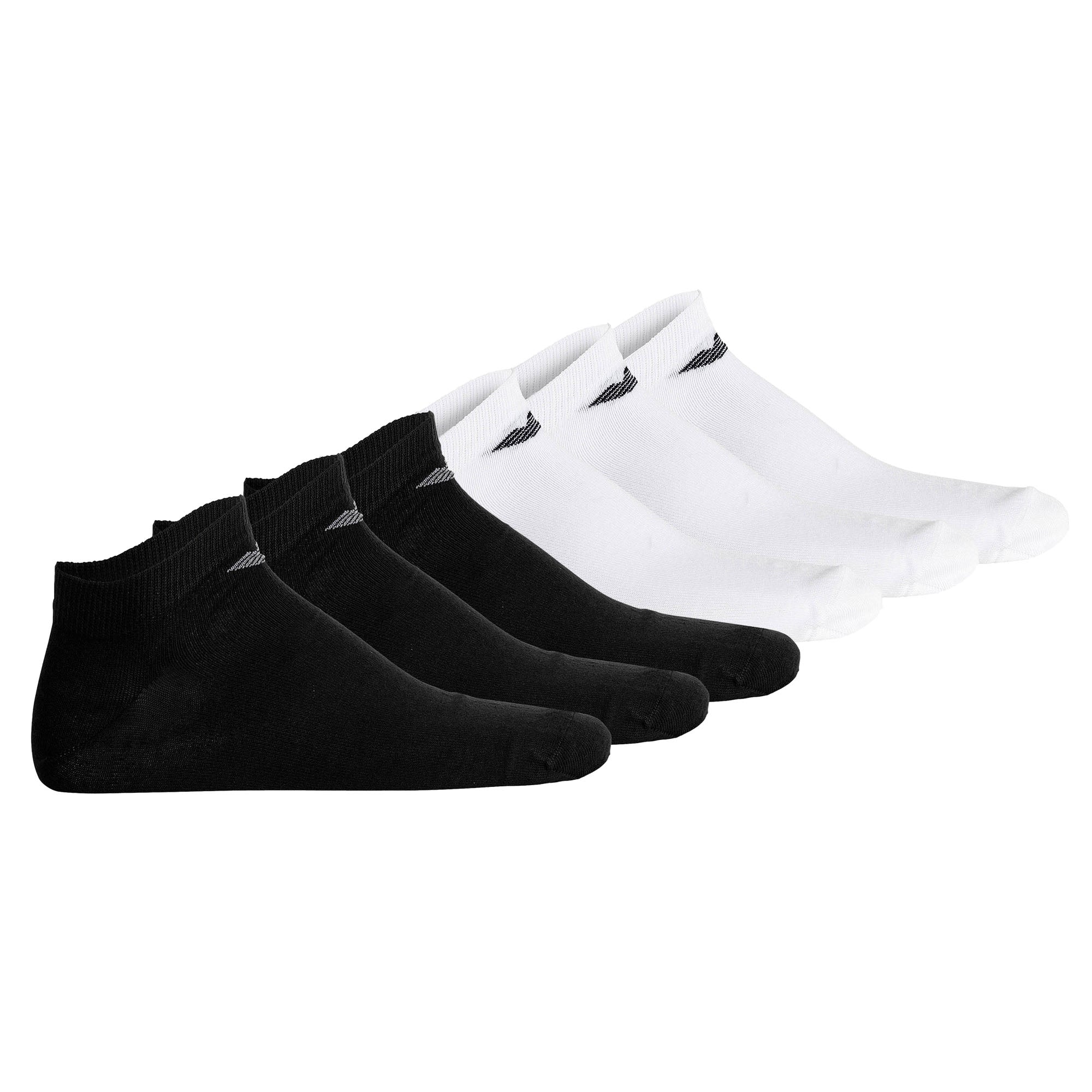 EMPORIO ARMANI Men's Sneaker Socks, 6-Pack - CASUAL COTTON, Multipack, Logo
