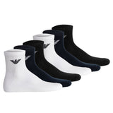 EMPORIO ARMANI Men's Quarter Socks, 6-Pack - SPORTY SPONGE, Ankle Socks, One Size