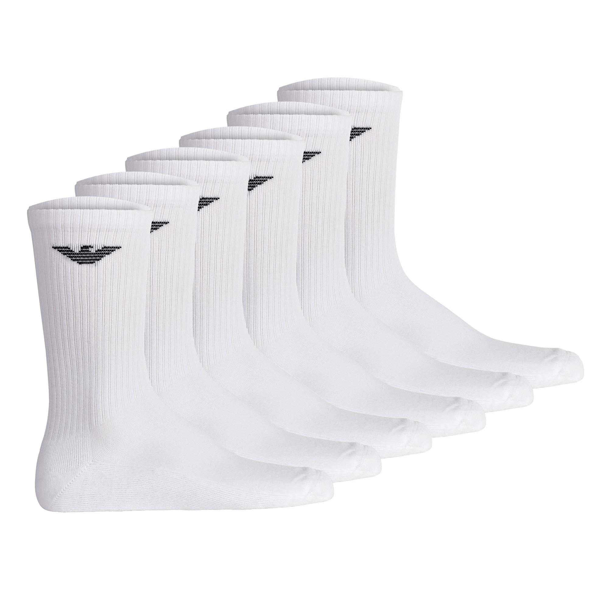 EMPORIO ARMANI Men's Socks, 6-Pack - SPORTY SPONGE, Short Socks, One Size