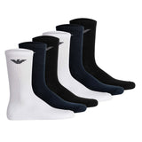 EMPORIO ARMANI Men's Socks, 6-Pack - SPORTY SPONGE, Short Socks, One Size