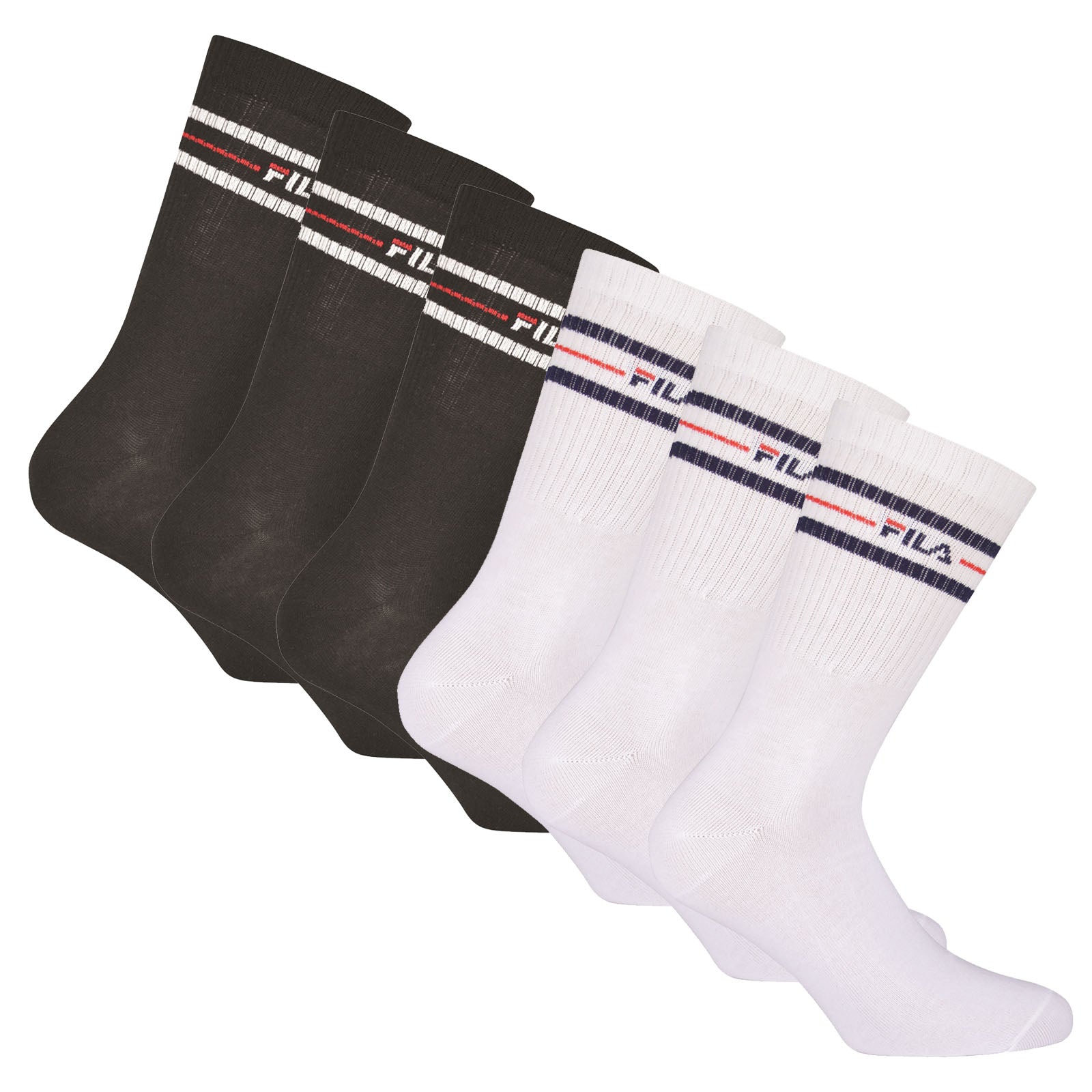 FILA Unisex Socken, 6er Pack - Strümpfe, Street, Lifesyle, Sport (2x 3 Paar)