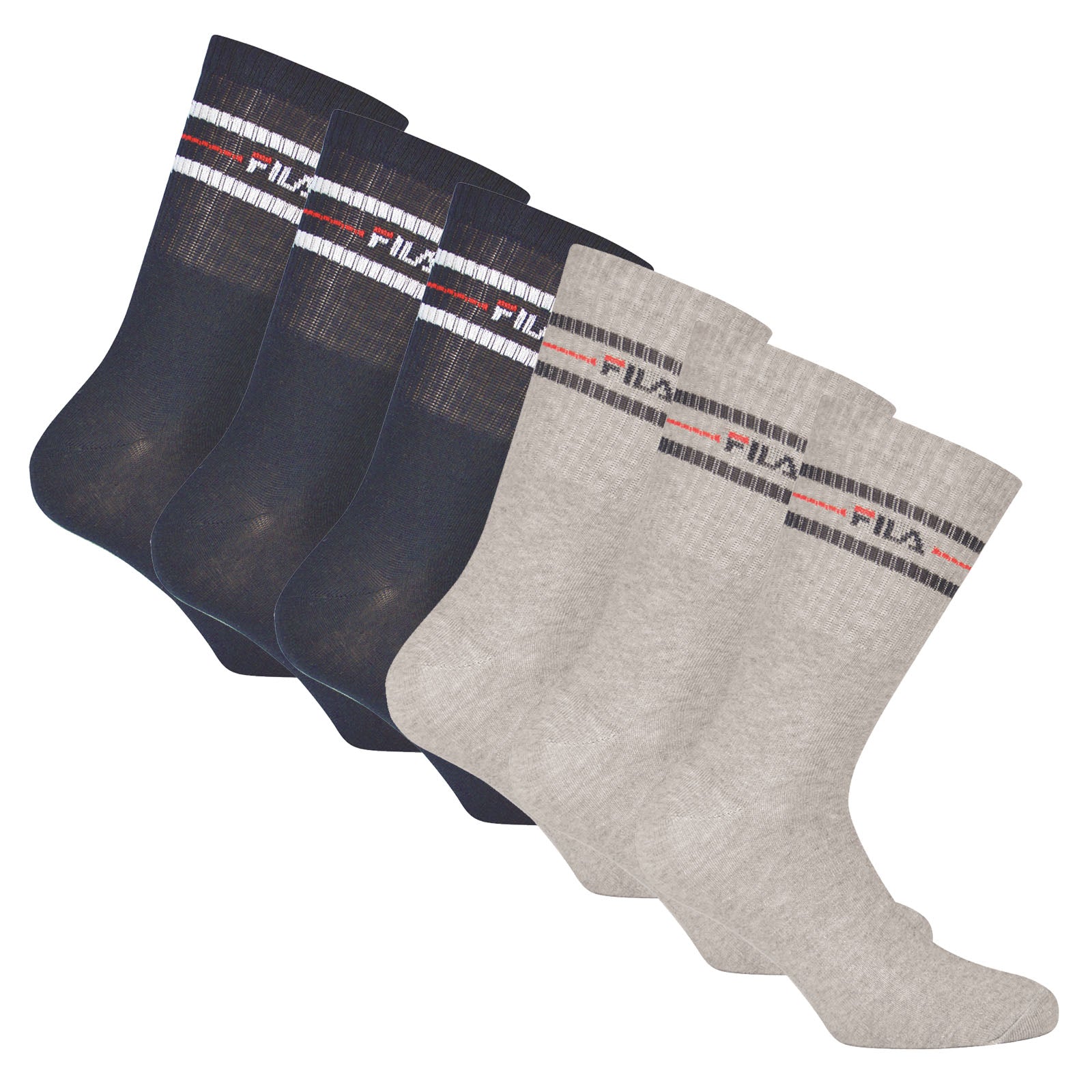 FILA Unisex Socken, 6er Pack - Strümpfe, Street, Lifesyle, Sport (2x 3 Paar)