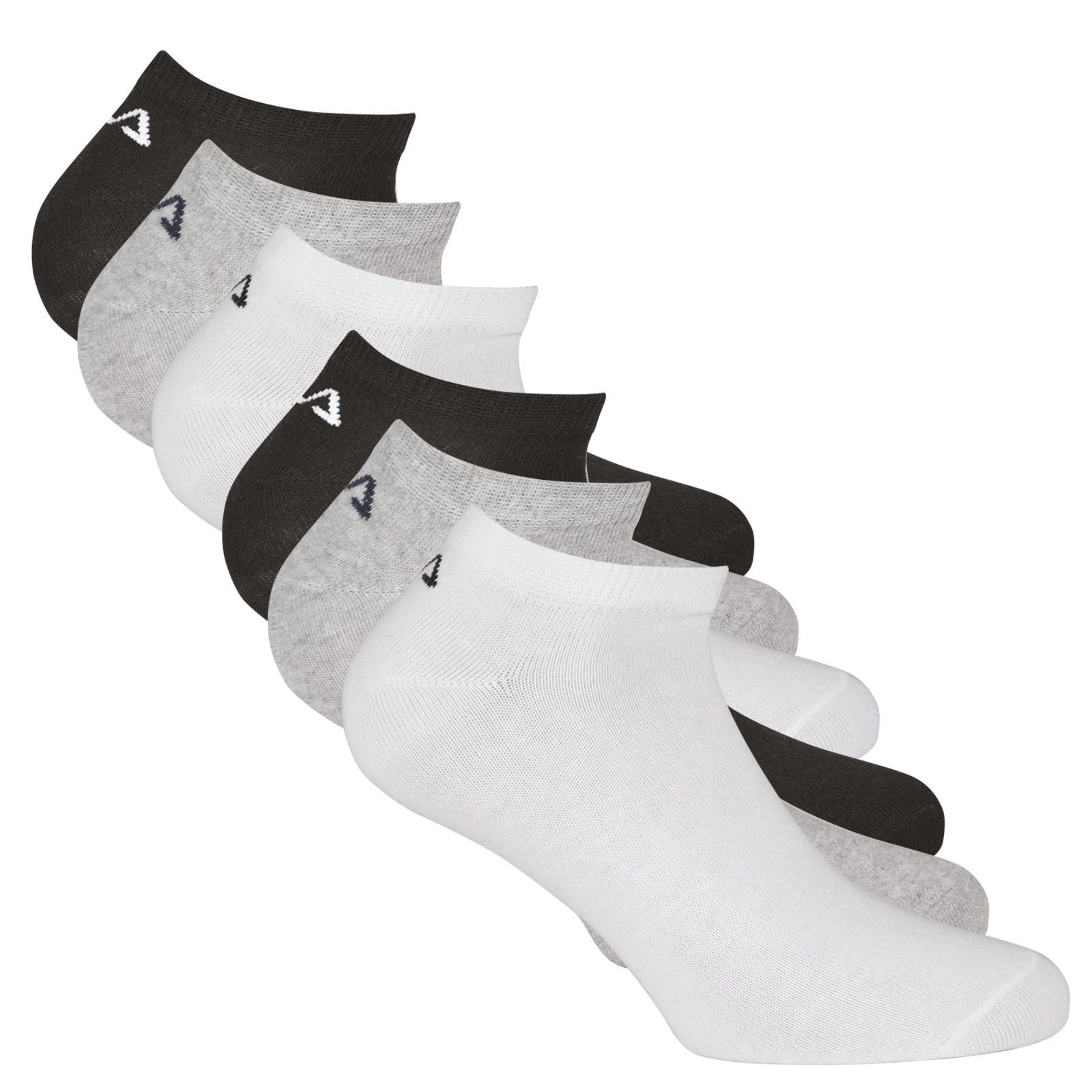 FILA Unisex Sneaker Socken, 6er Pack - Invisible, kurze Socken, Logo (2x 3 Paar)