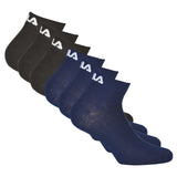 FILA Unisex Quarter Socken, 6er Pack - Kurzsocken, Training, Sport, Logo (2x 3 Paar)