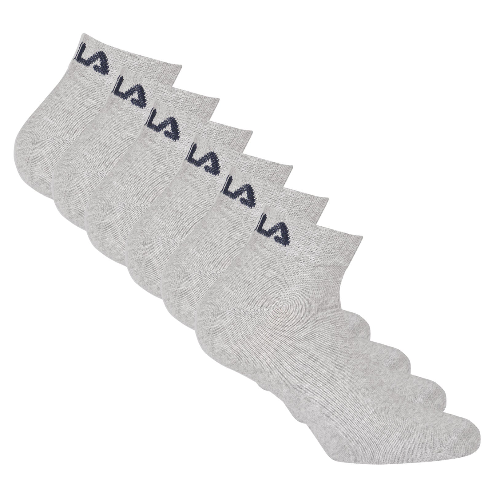 FILA Unisex Quarter Socken, 6er Pack - Kurzsocken, Training, Sport, Logo (2x 3 Paar)