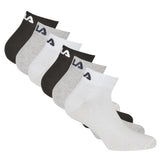 FILA Unisex Quarter Socken, 6er Pack - Kurzsocken, Training, Sport, Logo (2x 3 Paar)