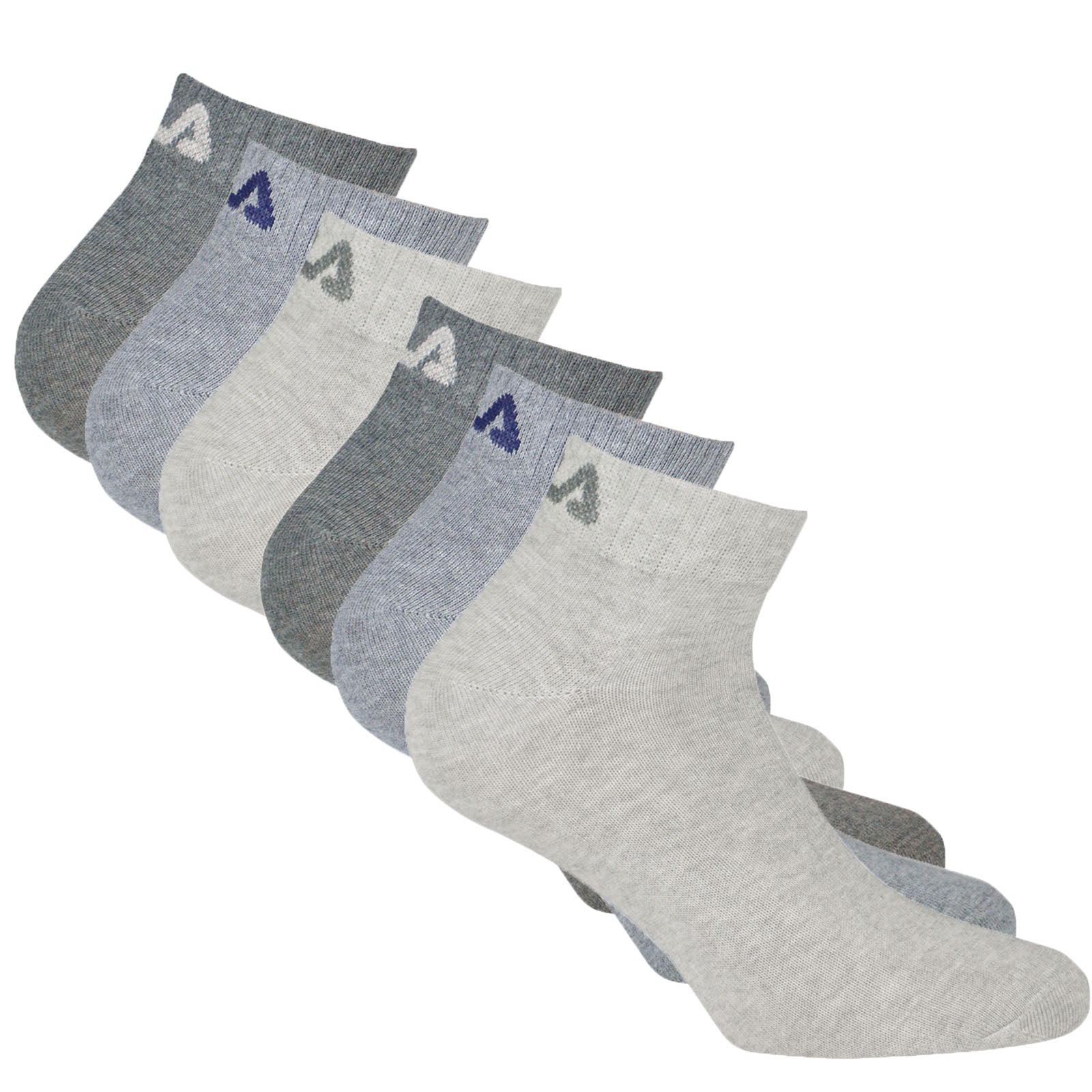 FILA Unisex Quarter Socken, 6er Pack - Kurzsocken, Training, Sport, Logo (2x 3 Paar)