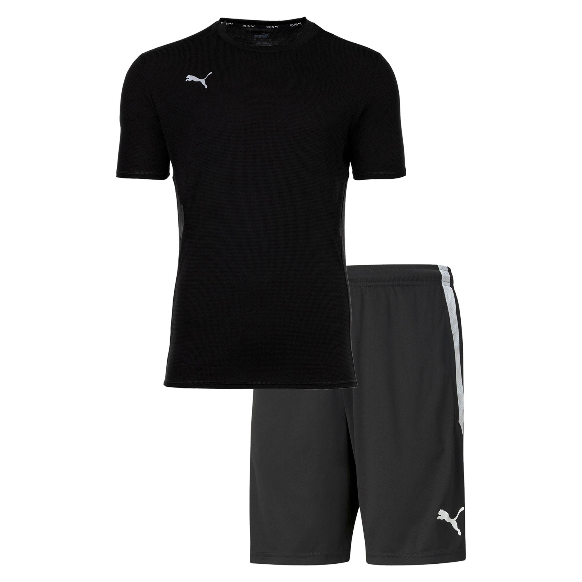 PUMA Herren Finisher Set - Training Shorts kurz, Funktionsshirt Rundhals uni